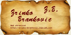 Zrinko Branković vizit kartica